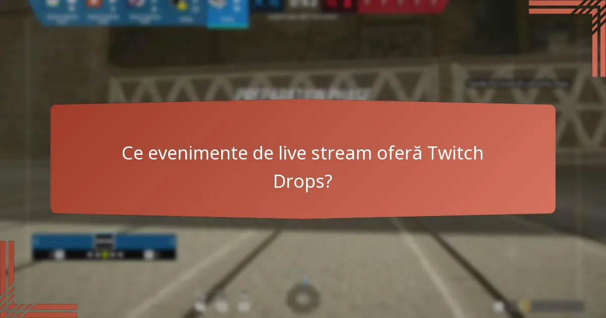 Ce evenimente de live stream oferă Twitch Drops?